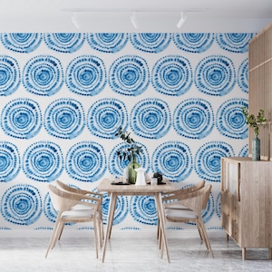 Abstract Round Pattern Peel and Stick Wallpaper – Textured Wallpaper – Removable Eco-Friendly Wallpaper - Abstract Round Mural - CWS42