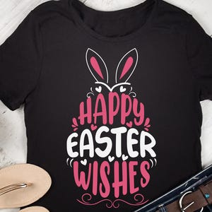 Happy Easter Wishes T-Shirt, Unisex Softstyle Tee, Cute Bunny Shirt, Spring Celebration Top, Easter Sunday Gift for All
