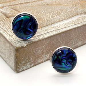 Paua Shell Cuff Links – Deep Blue Sea Paua Shell Cuff Links - Blue Cuff Links