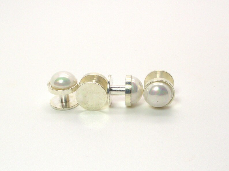 Pristine White Pearl Tuxedo Shirt Studs White Tuxedo Shirt Etsy