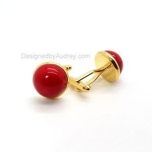 Red Pearl Cufflinks Red South Sea Shell Pearl Cufflinks Red Cufflinks image 7