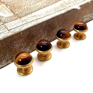 Brown Tuxedo Shirt Studs Brown Tigers Eye Tuxedo Shirt Studs image 5