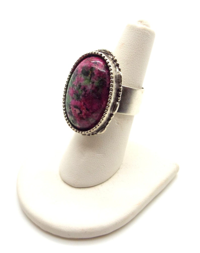 Ruby Zoisite Ring \u2013 Green and Pink Ruby Zoisite Ring \u2013 Green and Pink Ring \u2013 Womens Adjustable Ring
