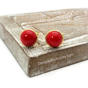 Red Pearl Cufflinks Red South Sea Shell Pearl Cufflinks Red Cufflinks image 5