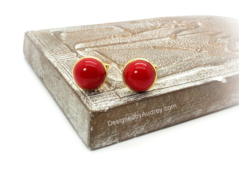 Red Pearl Cufflinks Red South Sea Shell Pearl Cufflinks Red Cufflinks image 5