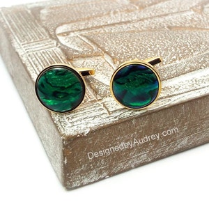 thumbnail image 2 of Custom Penguin Bracelet Or Anklet – Green Paua Shell Inlay, Alloy, Fold-Over Clasp 2 of 6