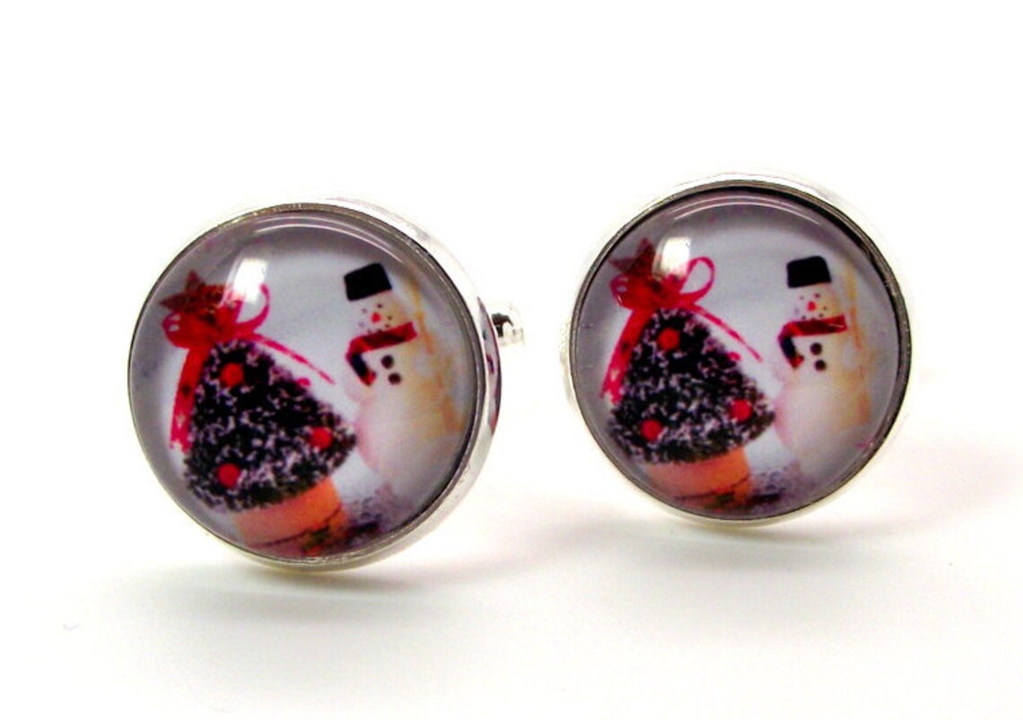 Christmas Tree Cufflinks Christmas Cufflinks Snowman Etsy