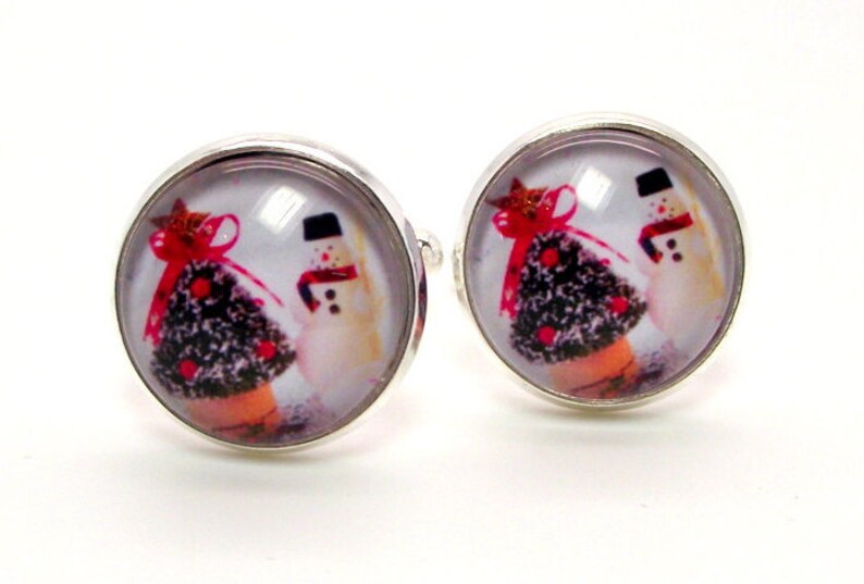 Christmas Tree Cufflinks Christmas Cufflinks Snowman Etsy
