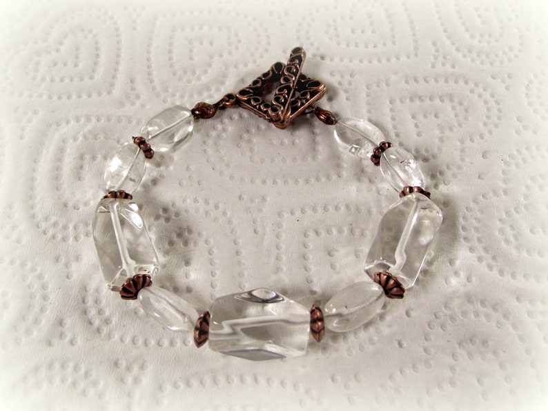 Quartz Bracelet So Clearly Crystal and Copper Bracelet | Etsy