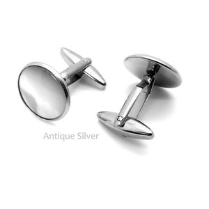 White Pearl Cufflinks White Mother of Pearl Cufflinks, White Cufflinks 16mm and 18mm Round image 8