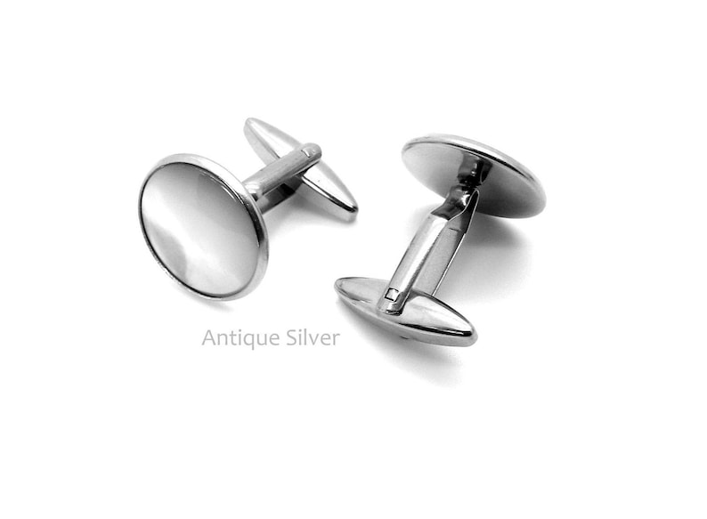 White Pearl Cufflinks White Mother of Pearl Cufflinks, White Cufflinks 16mm and 18mm Round image 8