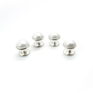 Winter Frost - White Pearl Tuxedo Shirt Studs – White Tuxedo Shirt Studs image 4