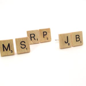 Scrabble Tile Cuff Links (Pair)  - Initial Cuff Links - Men's Personalized Letter Cuff Links
