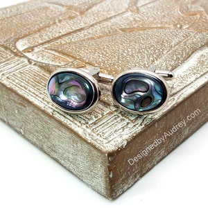 Blue Cufflinks – Blue Mother of Pearl Cufflinks II – Blue Abalone Cufflinks – Blue Pearl Cufflinks