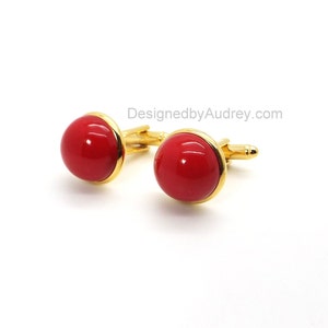 Red Pearl Cufflinks Red South Sea Shell Pearl Cufflinks Red Cufflinks image 6