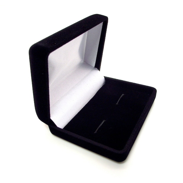 The Cufflink Keeper - Cufflink Box - Black Velour Cufflink Gift Box - Cufflink Gift Box - Black Gift Box - Cufflink Gift Box