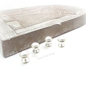 Winter Frost - White Pearl Tuxedo Shirt Studs – White Tuxedo Shirt Studs image 6