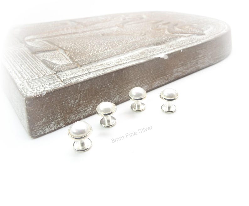 Winter Frost - White Pearl Tuxedo Shirt Studs – White Tuxedo Shirt Studs image 6