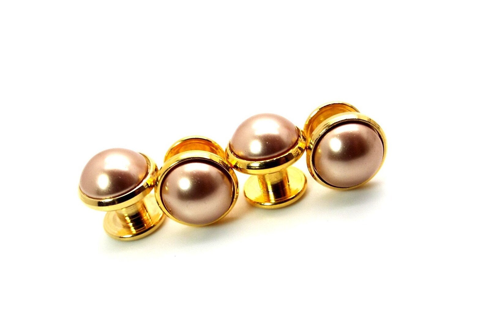 Rose Gold Tuxedo Shirt Studs Pink Pearl Tuxedo Shirt Studs Etsy