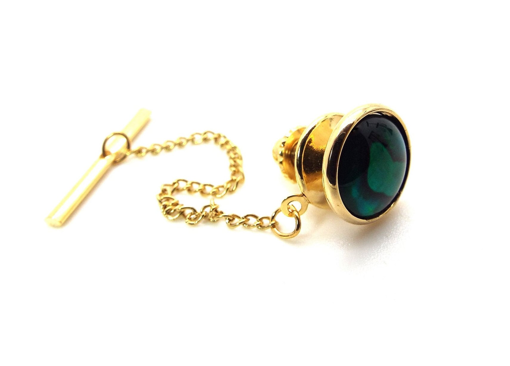 Green Tie Tac - Emerald Green Paua Shell Tie Tac - Green Tie Tack - Etsy