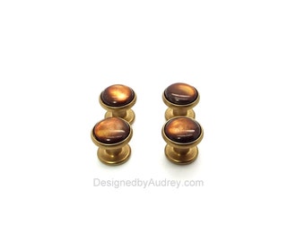 Brown Tuxedo Shirt Studs - Brown Mother of Pearl Tuxedo Shirt Studs - Brown Shell Tuxedo Shirt Studs