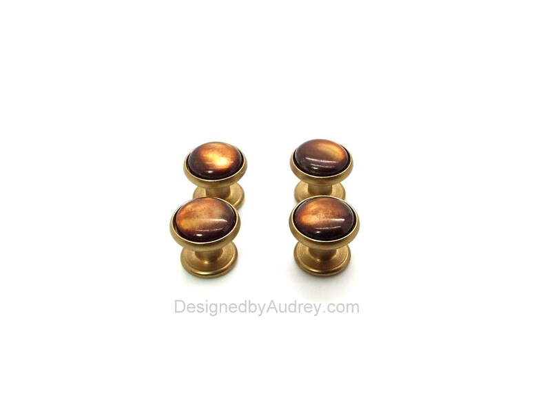 Brown Tuxedo Shirt Studs Brown Mother of Pearl Tuxedo Shirt Studs Brown Shell Tuxedo Shirt Studs image 1