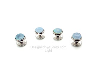 Opal Tuxedo Shirt Studs – Black Opal Tuxedo Shirt Studs – Colorful Colorful Opal Shirt Studs