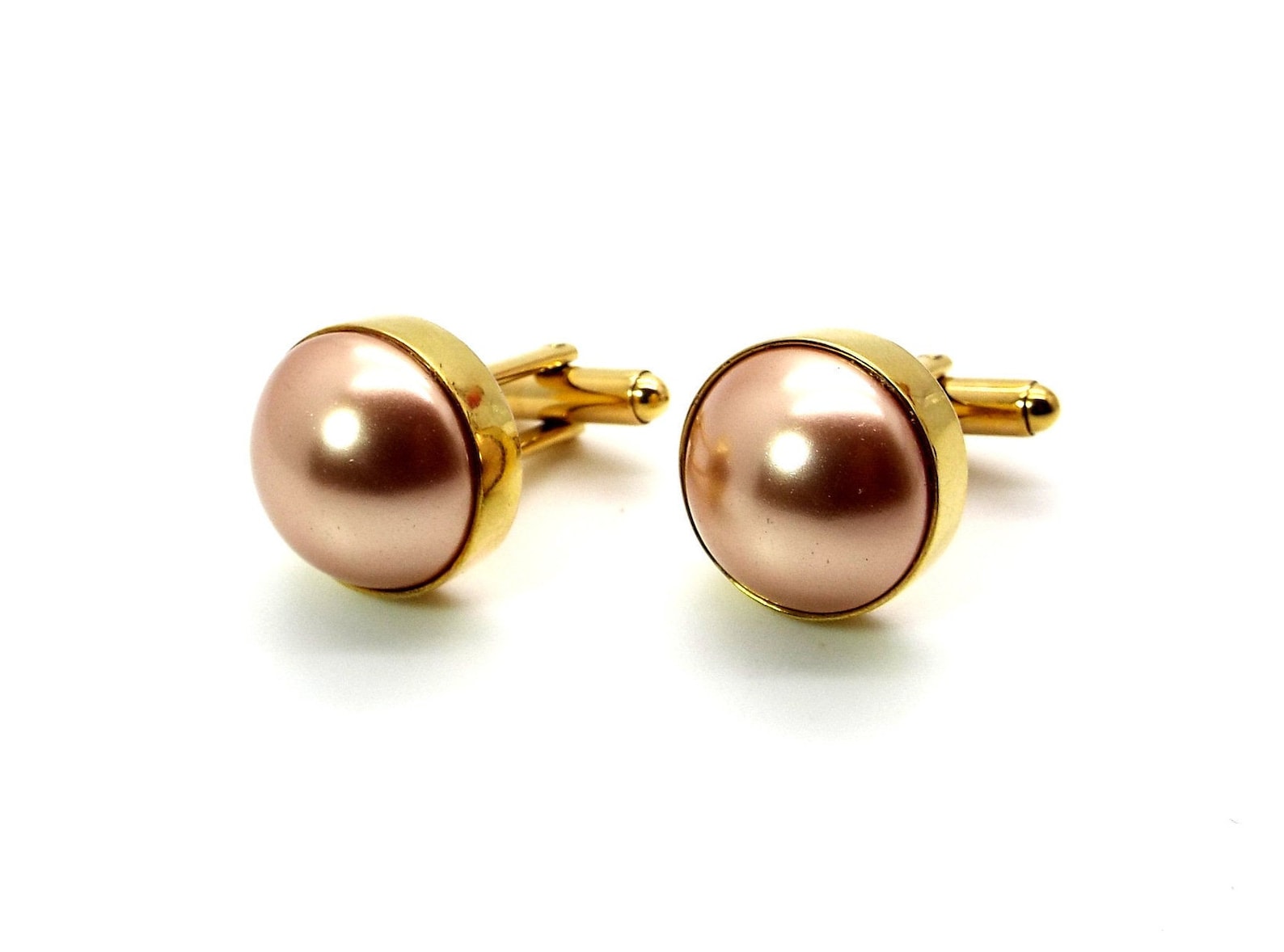 Rose Gold Tuxedo Shirt Studs Pink Pearl Tuxedo Shirt Studs Etsy