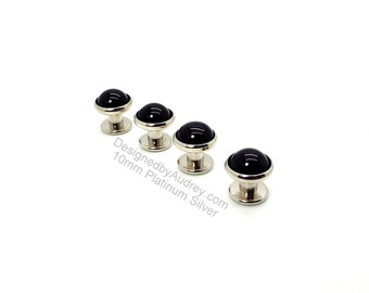 Black Tuxedo Shirt Studs - Black Onyx Tuxedo Stud Set –  Onyx Tuxedo Shirt Studs - Black Onyx Shirt Studs