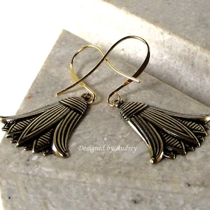 Gold Earrings - Gold Lotus Flower Earrings