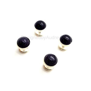 Blue Tuxedo Shirt Studs A Clear Starry Night Round Blue Sandstone Tuxedo Shirt Studs Midnight Blue Tuxedo Shirt Studs image 4