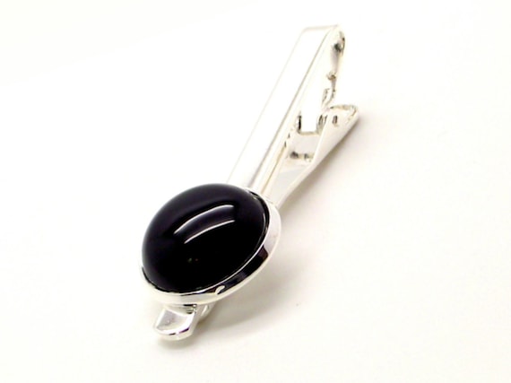 onyx tie clip