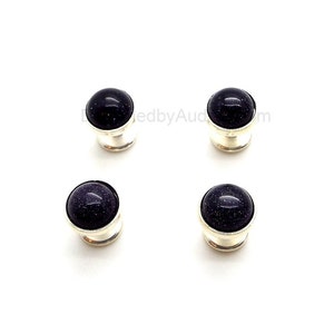 Blue Tuxedo Shirt Studs A Clear Starry Night Round Blue Sandstone Tuxedo Shirt Studs Midnight Blue Tuxedo Shirt Studs image 2