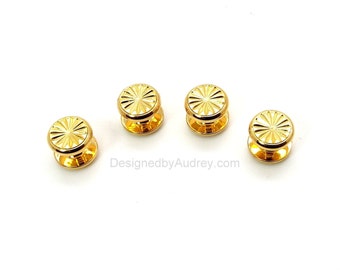 Gold Tuxedo Shirt Studs – Gold Starburst Tuxedo Shirt Studs – Men’s Jewelry – Men’s Formal Accessories