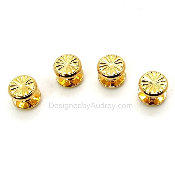 Gold Tuxedo Shirt Studs – Gold Starburst Tuxedo Shirt Studs – Men’s Jewelry – Men’s Formal Accessories