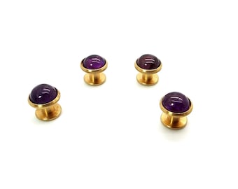 Purple Tuxedo Shirt Studs – Amethyst Tuxedo Shirt Studs IV