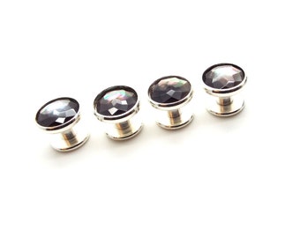 Black Tuxedo Shirt Studs – Faceted Black Mother of Pearl Tuxedo Shirt Studs – Black Mother of Pearl Tuxedo Shirt Studs
