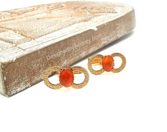 Red Cufflinks – Red Carnelian Cufflinks – Red Carnelian Infinity Cufflinks – Oval Cufflinks