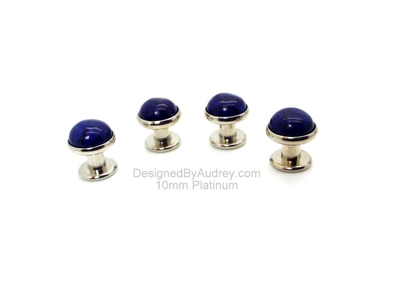 Lapis Lazuli Tuxedo Stud Set Blue Tuxedo Studs Lapis Lazuli Tuxedo Shirt Studs image 8