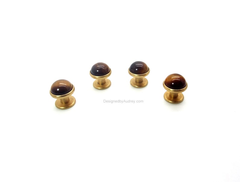 Brown Tuxedo Shirt Studs Brown Tigers Eye Tuxedo Shirt Studs image 1