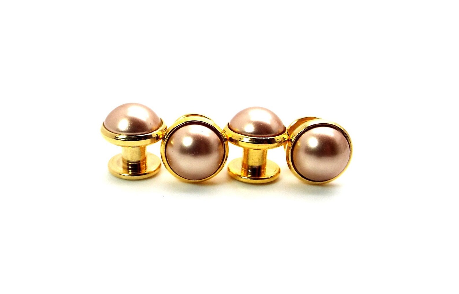 Rose Gold Tuxedo Shirt Studs Pink Pearl Tuxedo Shirt Studs Etsy