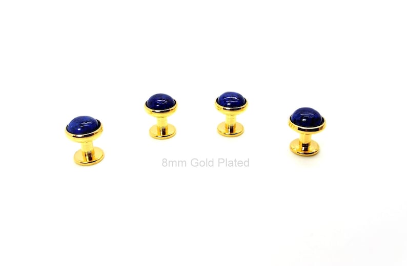 Lapis Lazuli Tuxedo Stud Set Blue Tuxedo Studs Lapis Lazuli Tuxedo Shirt Studs image 4