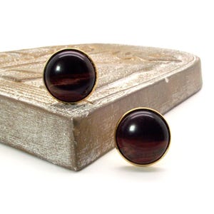 Red Tuxedo Shirt Studs - Burgundy Blush Red Tigers Eye Tuxedo Shirt Studs – Red Tigers Eye Tuxedo Shirt Studs image 9