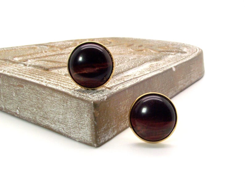 Red Tuxedo Shirt Studs - Burgundy Blush Red Tigers Eye Tuxedo Shirt Studs – Red Tigers Eye Tuxedo Shirt Studs image 9