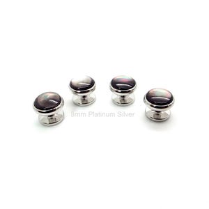 Black Mother of Pearl Tuxedo Shirt Studs – Black Pearl Tuxedo Studs – Black Tuxedo Studs - Black Tahitian Pearl Tuxedo Shirt Studs
