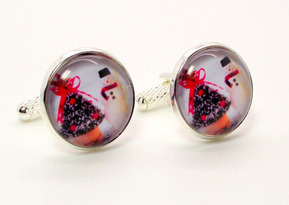 Christmas Tree Cufflinks Christmas Cufflinks Snowman Etsy