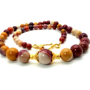 Mookaite Jasper Necklace - Colorful Mookaite Jasper Graduated Necklace – Women’s Rainbow Jasper Necklace
