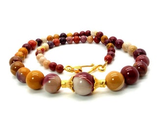 Mookaite Jasper Necklace - Colorful Mookaite Jasper Graduated Necklace – Women’s Rainbow Jasper Necklace