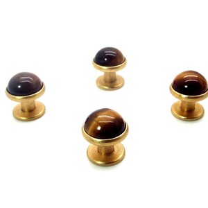 Brown Tuxedo Shirt Studs Brown Tigers Eye Tuxedo Shirt Studs image 4