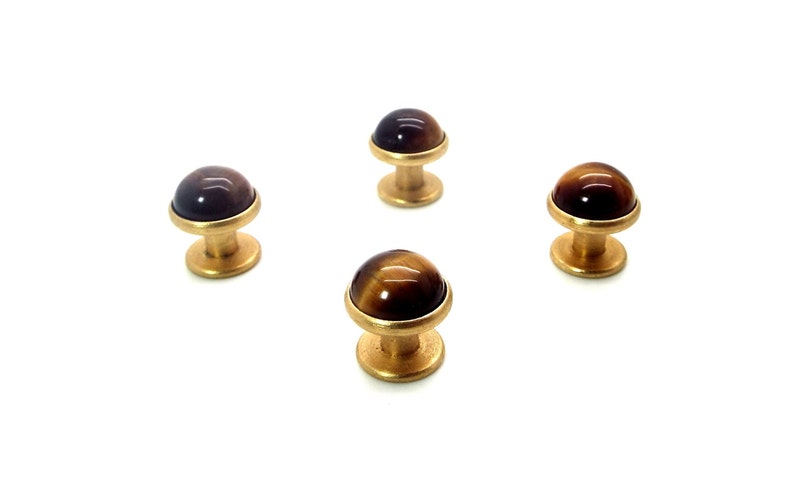 Brown Tuxedo Shirt Studs Brown Tigers Eye Tuxedo Shirt Studs image 4